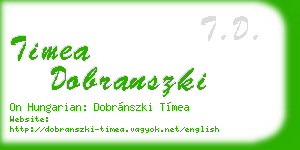 timea dobranszki business card