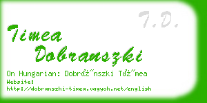 timea dobranszki business card